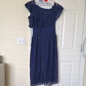 Elegant Blue Lace Dress